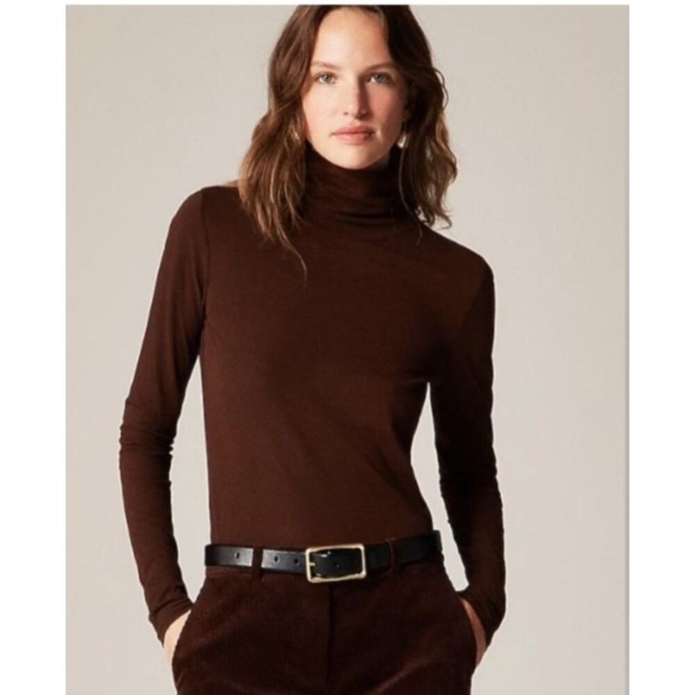 J. Crew Factory Brown Turtleneck Long Sleeve Top